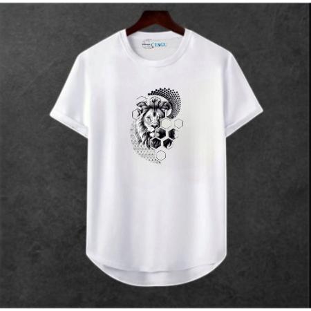 Erkek Ön Baskili T-shirt Plus Model
